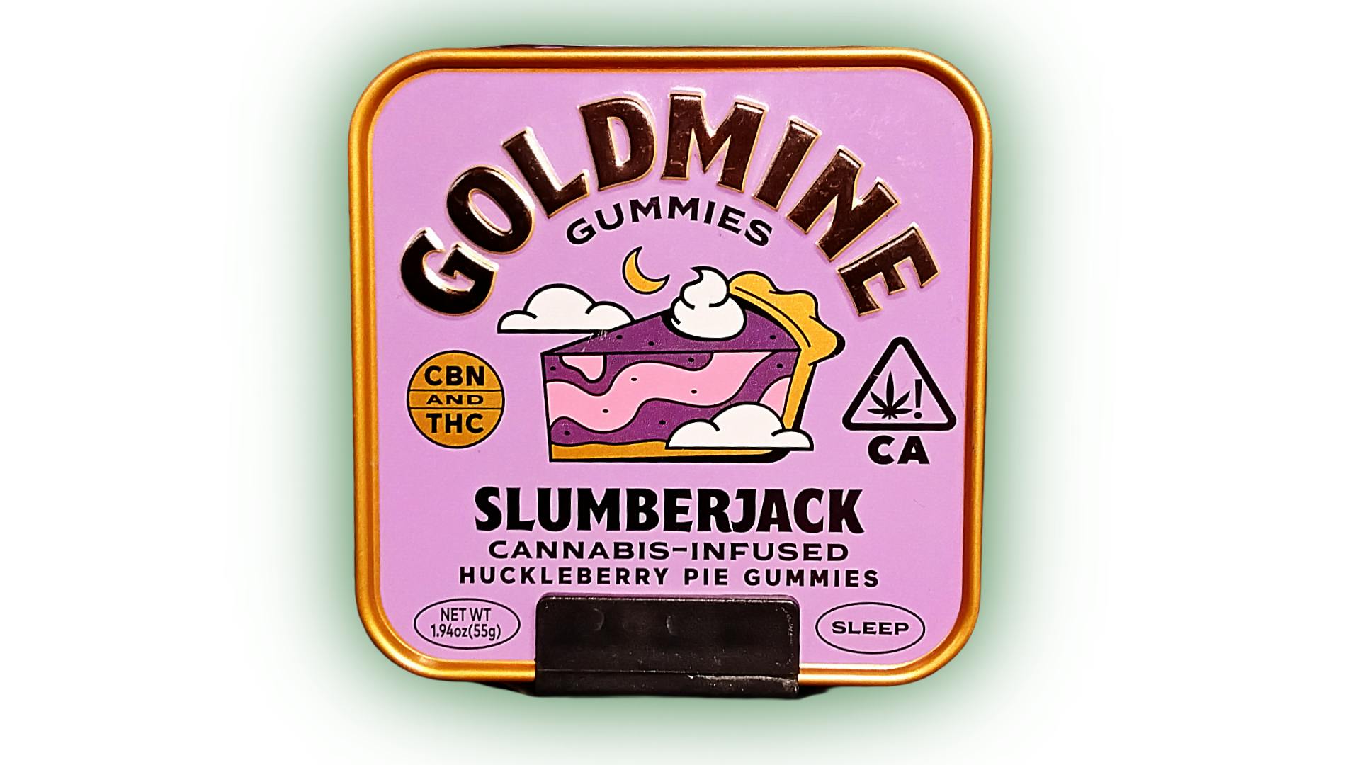 Slumberjack Huckleberry Pie Gummy Tin Single Unit (Sleep, 100 MG THC + 20 MG CBN)
