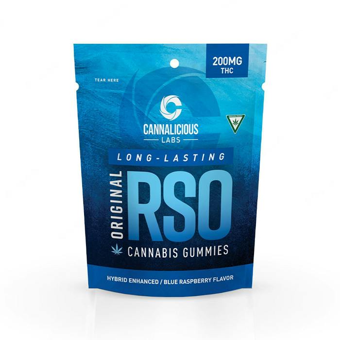 Blue Raspberry RSO Gummies, Hybrid,
