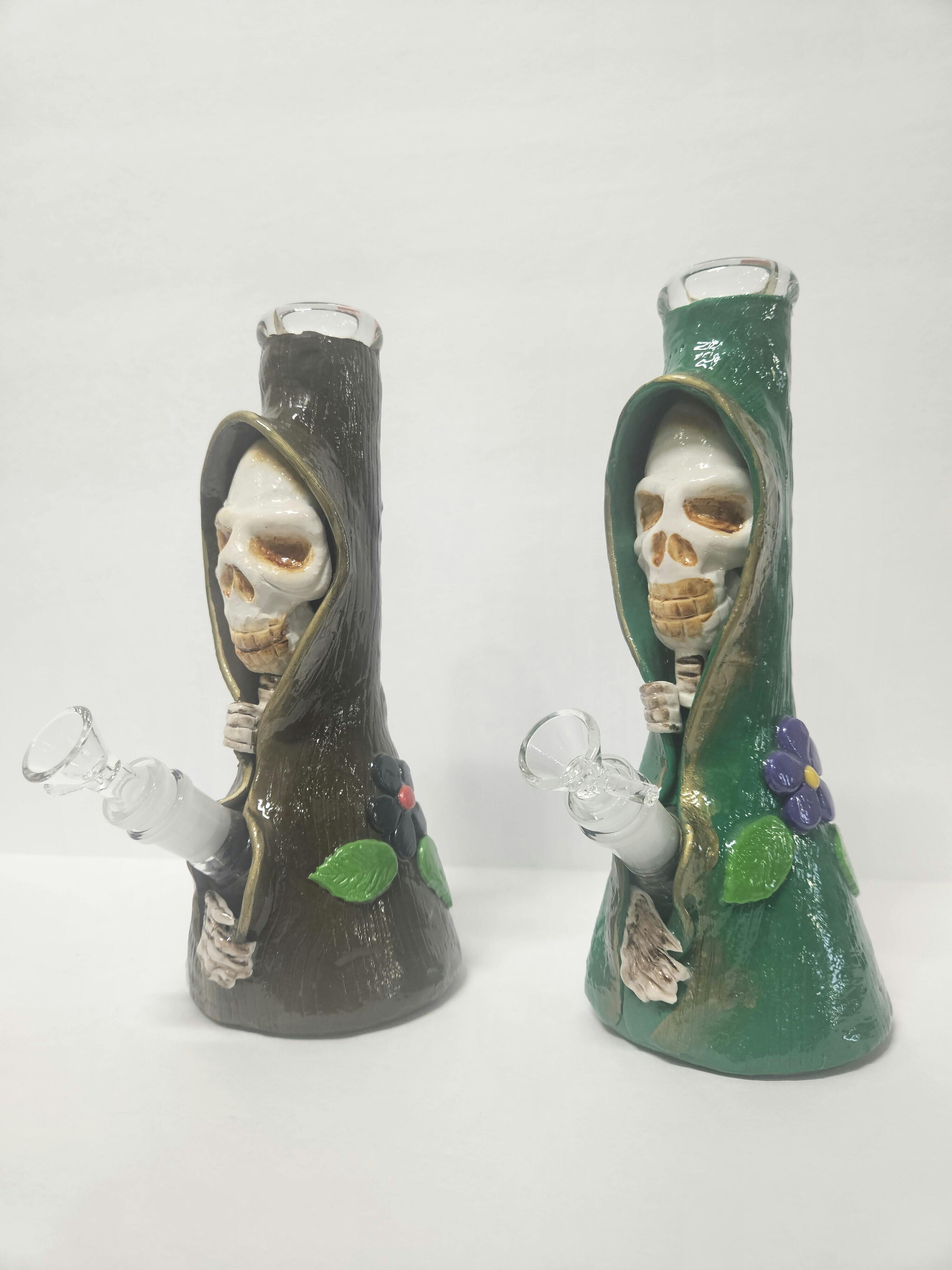 Skull Glass Beaker Water Pipe Bong