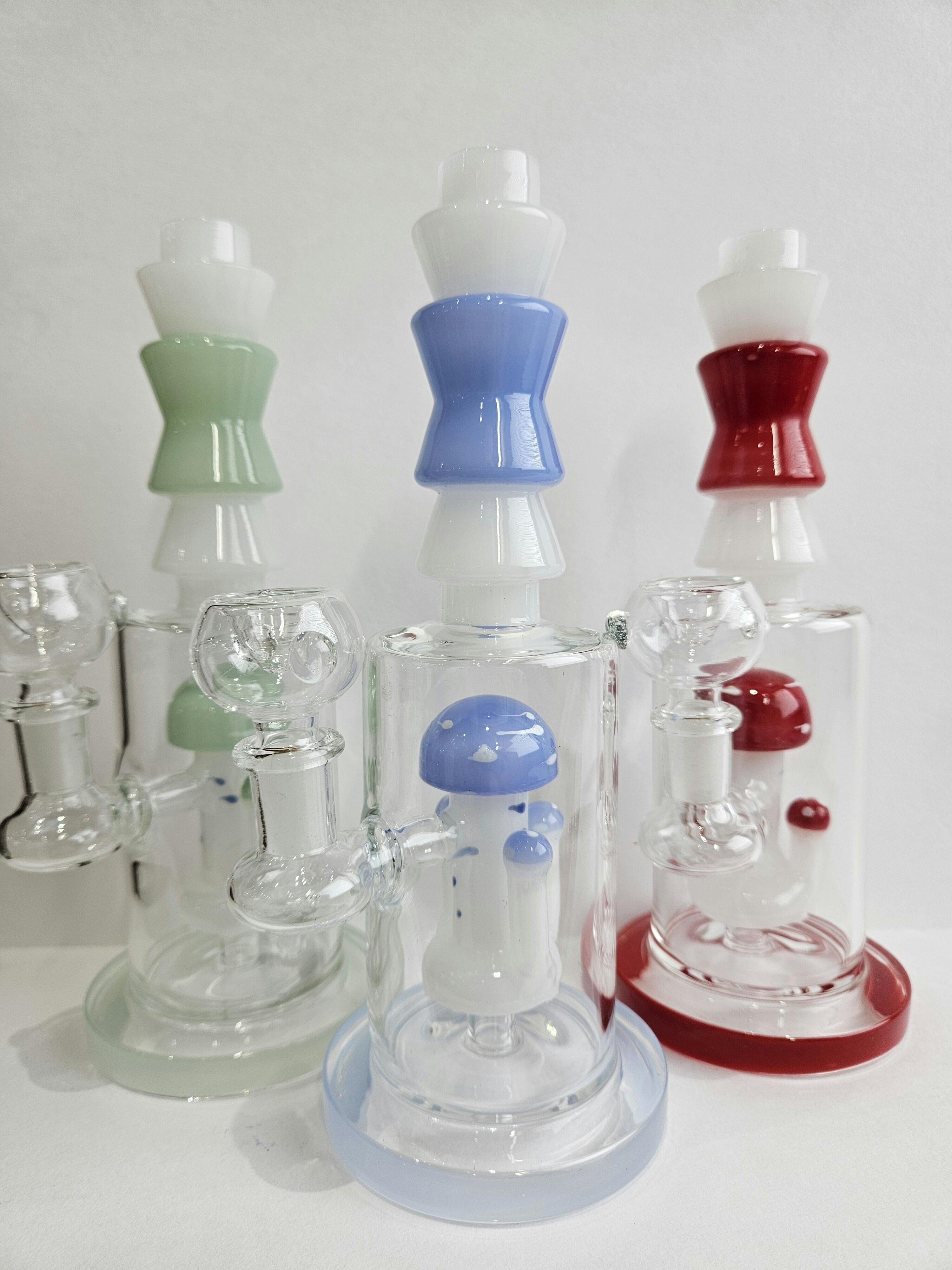 8.5" Mushroom PERC Water Pipe ASSORTED COLORS