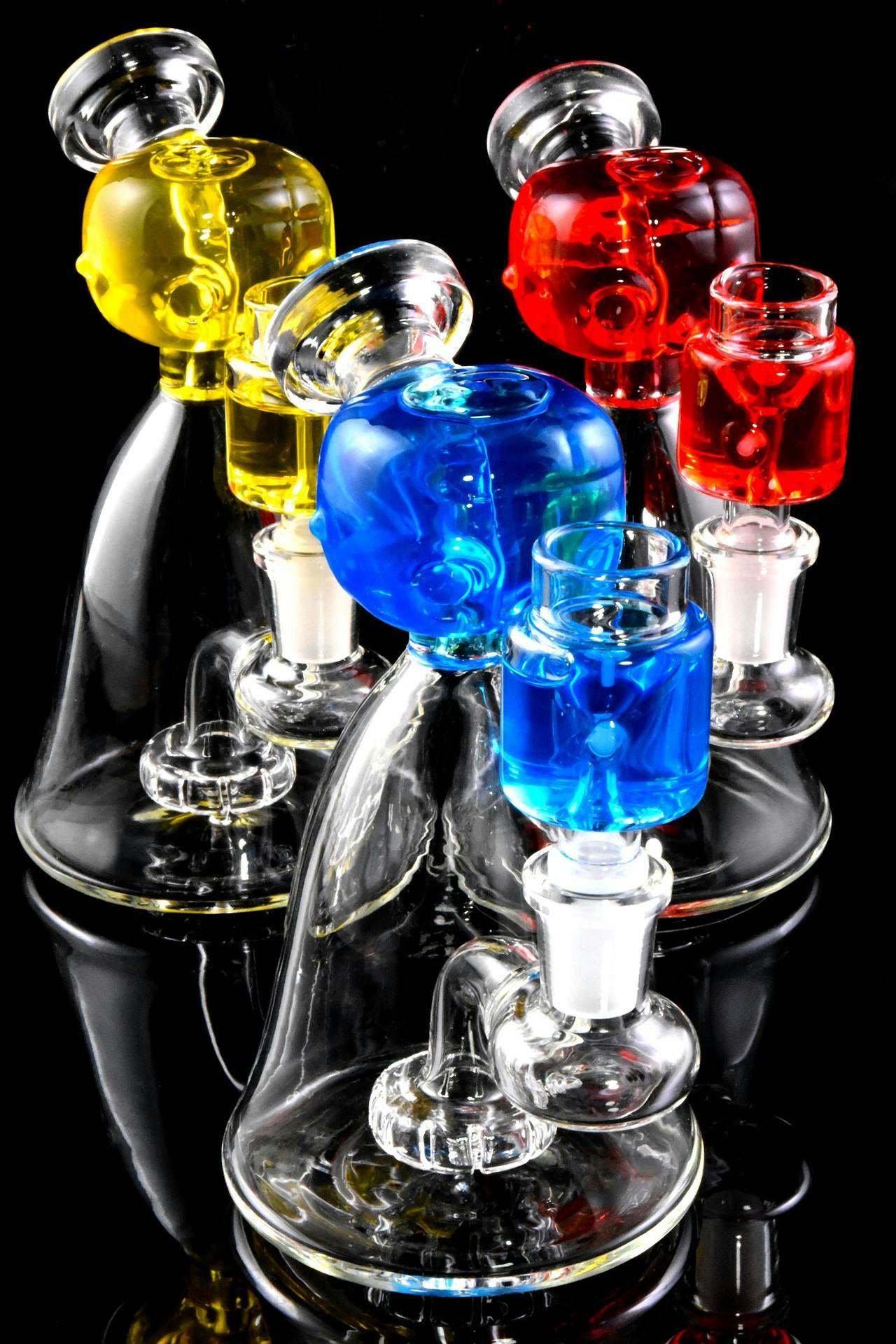 6" Fluid Filled Yoda Glass Beaker w/ Showerhead Perc. - GREEN