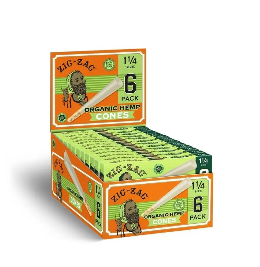 Zig Zag Cones- ORGANIC HEMP 6pk at The Green Door Dispensary