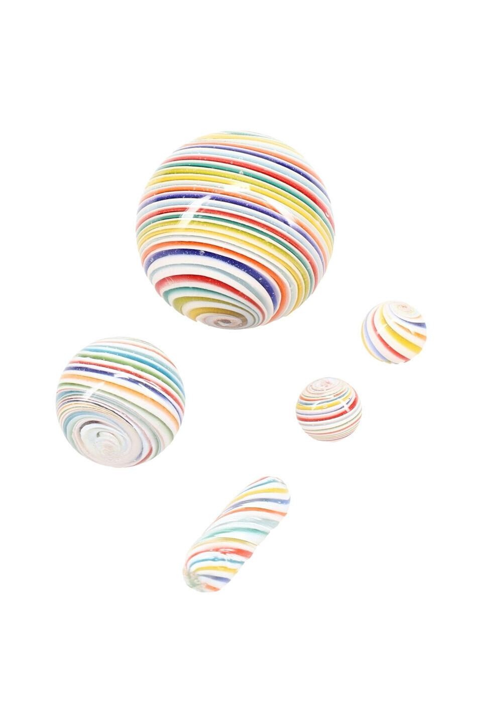 Quartz Banger Beads 5pc Set - White Rainbow