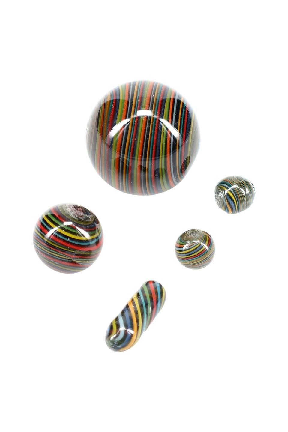 Quartz Banger Beads 5pc Set - Black Rainbow