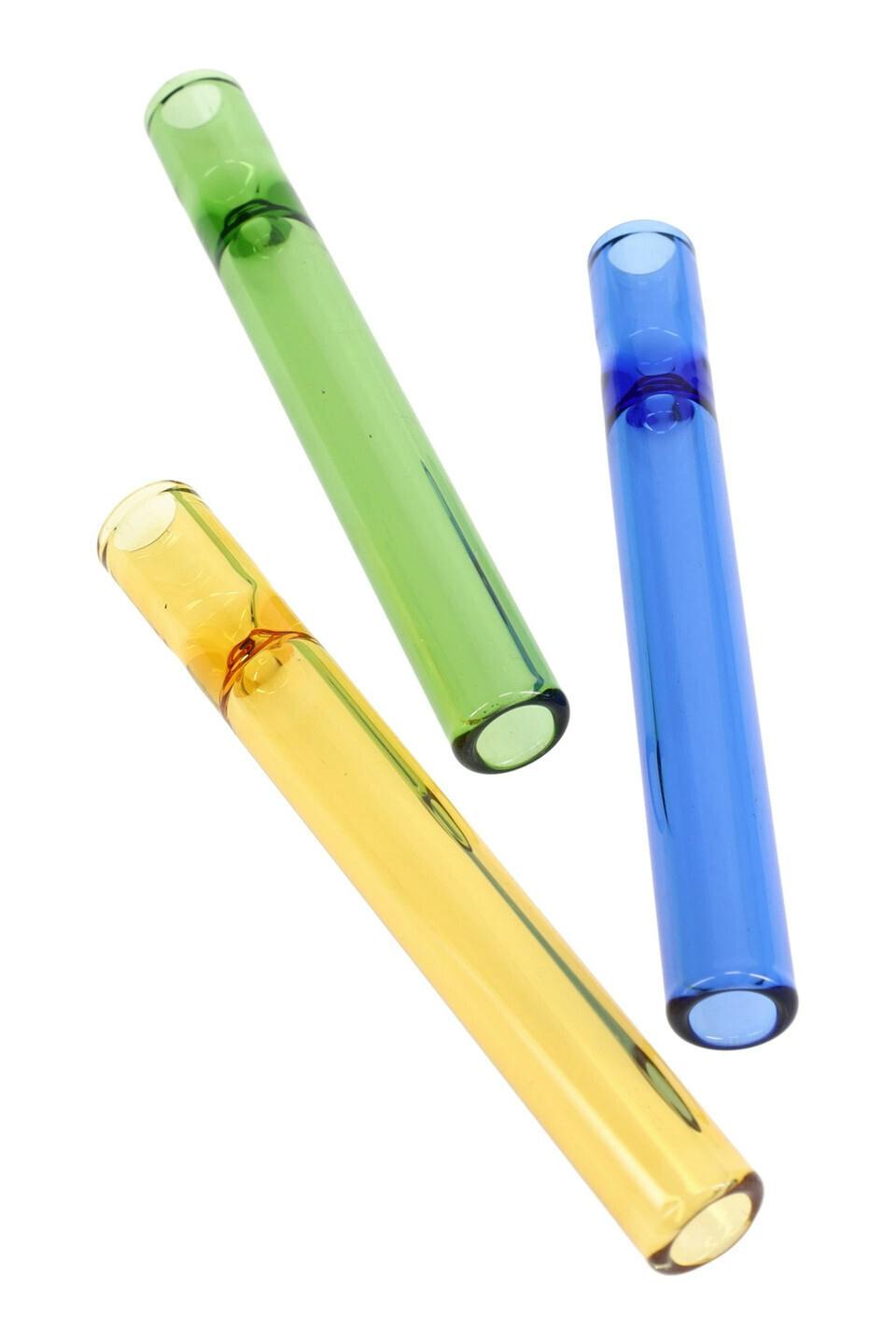 4' Colored Glass One Hitter Bat - MultiColor at The Green Door Dispensary