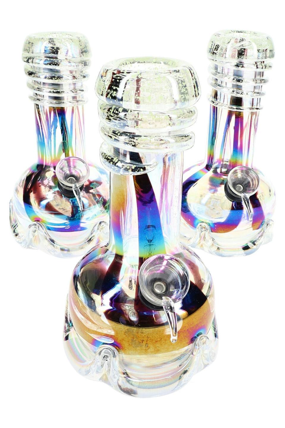 7' Thick Metallic Finish Soft Glass Water Bong