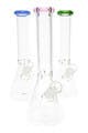 10" Colored Glass on Glass Beaker Bong - Clear Assorted Colors