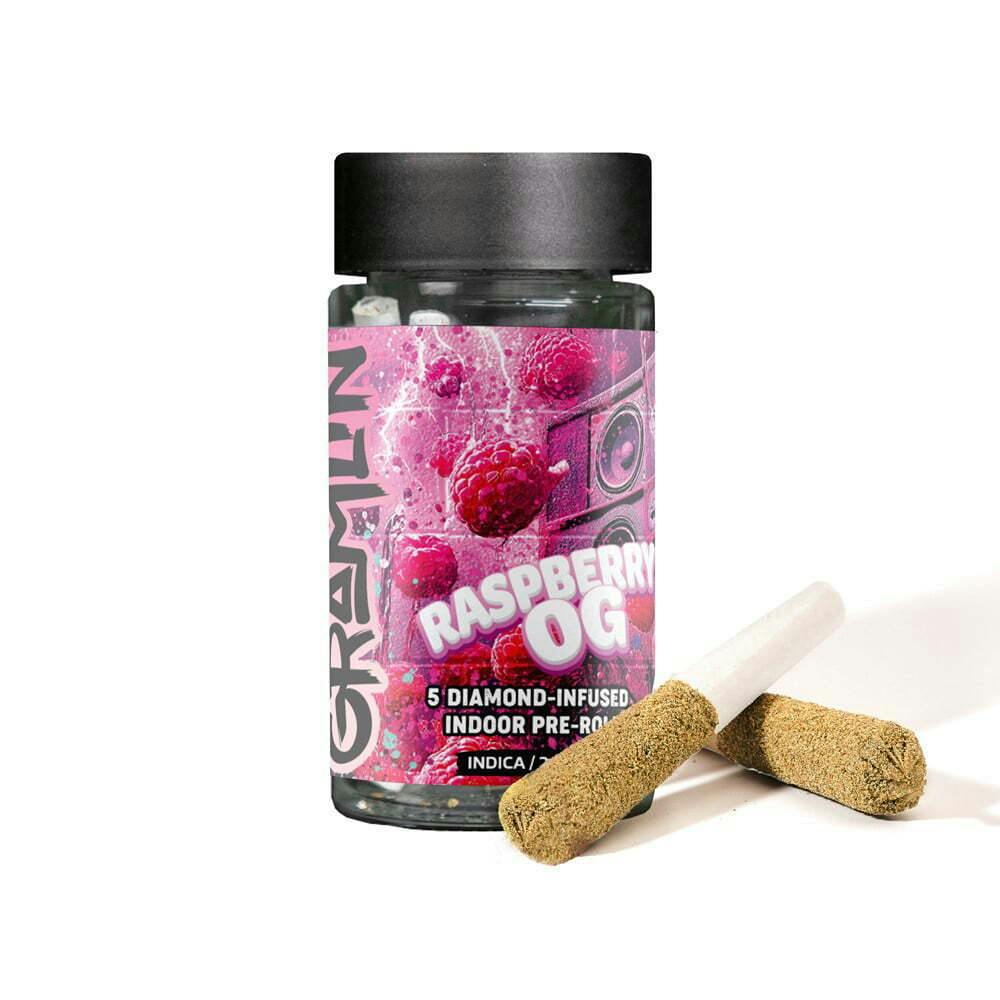 Raspberry OG [.7g] | Gramlin - 5 Pack Diamond Infused Pre Roll