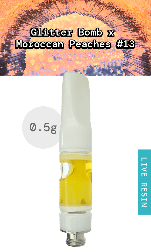 Live Resin Cartridge 0.5g - Glitter Bomb x Moroccan Peaches