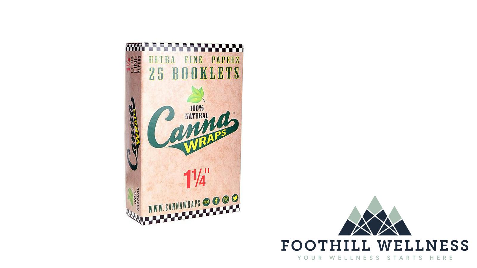 Canna Wraps - Rolling Papers - 100% Natural Ultra Thin 1-1/4"