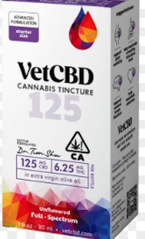 VETCBD - PET - 20:1 -250mg CBD : 12.5mg THC