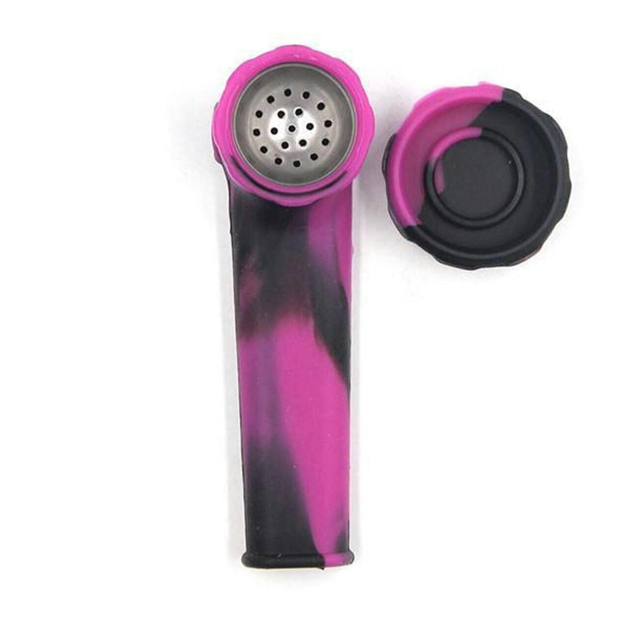 Glass - 3.5" Silicone Hand Pipe w/Lid