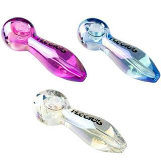 Glass - 5" Riddles Iridescent w/ Screen - Hefty Extra Strong Hand Pipe