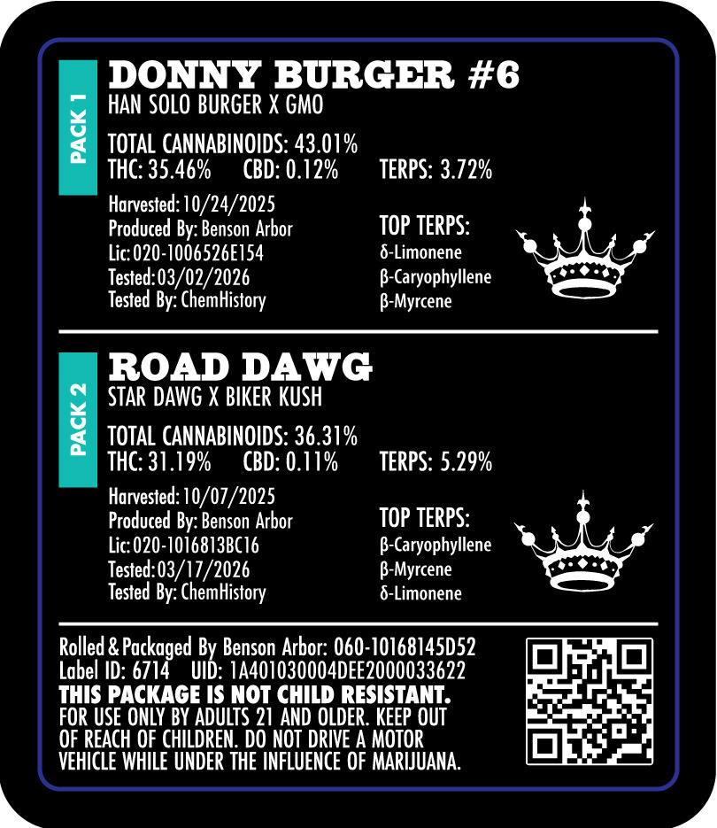 Pre Roll -: Benson Arbor - Donny Burger #6/Road Dawg