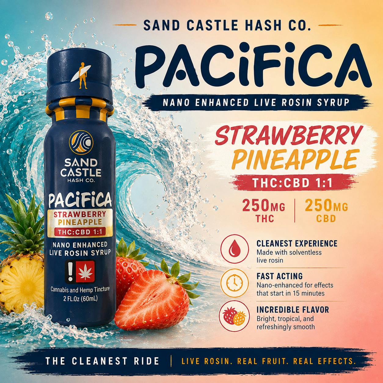 Sand Castle - Pacifica Syrup - Strawberry Pineapple 1:1 (2oz)
