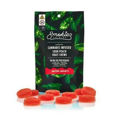 Sour Peach Fruit Chew 100mg (10-Pack | 10mg Each)