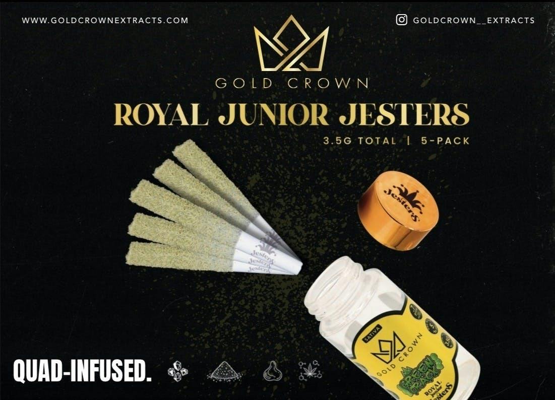 Royal Junior Jesters - 5-Pack .7g Quad Infused Prerolls - White Gummy Bear