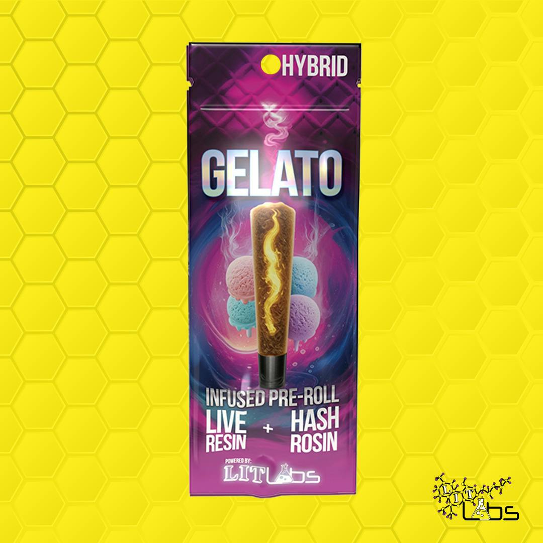 Lit Labs - 1.5g Resin + Rosin Infused Preroll - Gelato