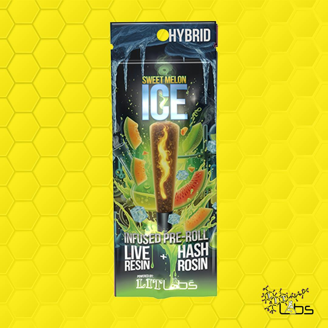 Lit Labs - 1.5g Resin + Rosin Infused Preroll - Sweet Melon Ice