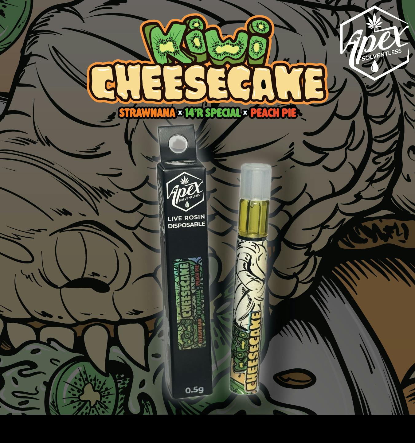 Apex - .5g Hash Rosin Disposable - Kiwi Cheesecake #11
