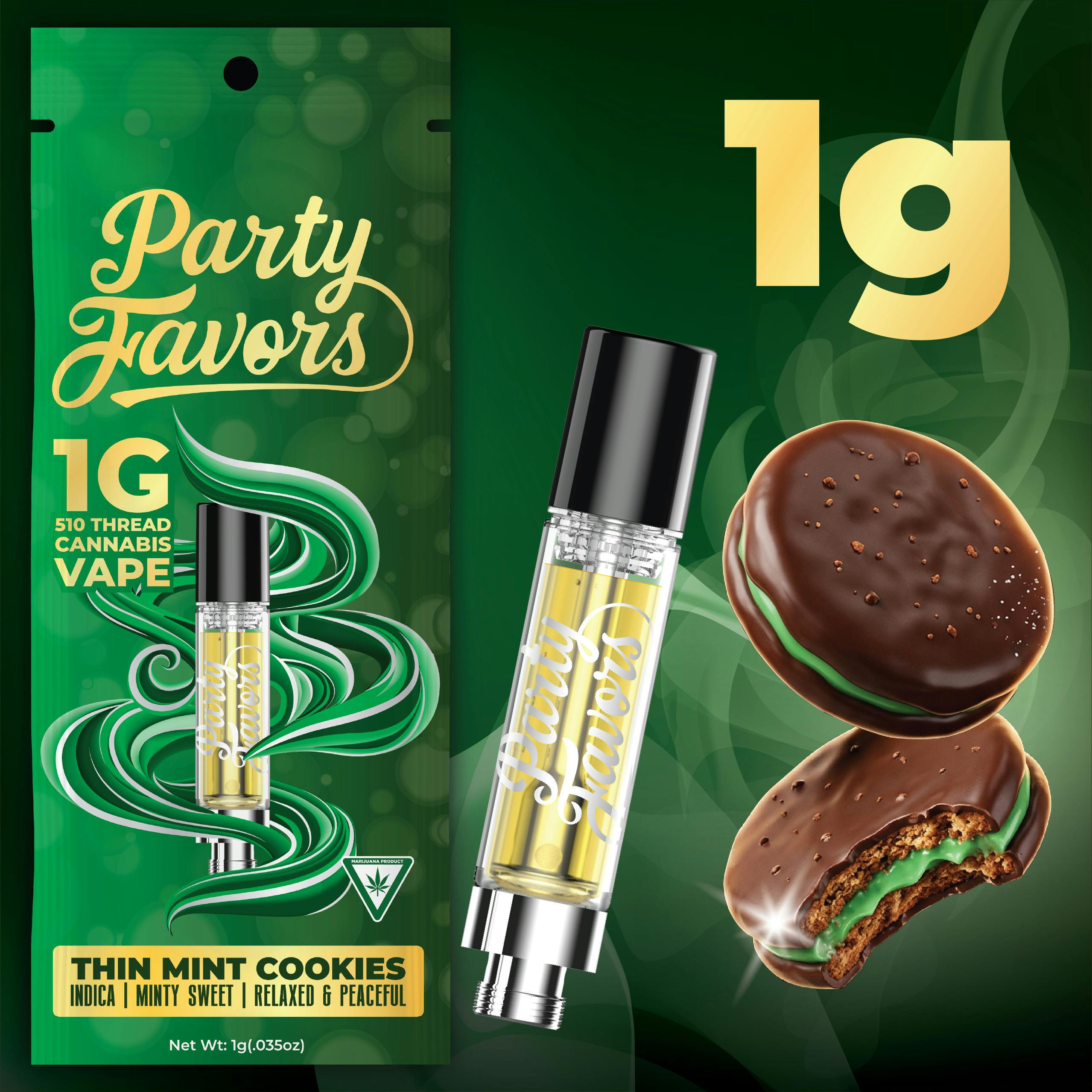 Party Favors - 1g Cart - Thin Mint Cookies