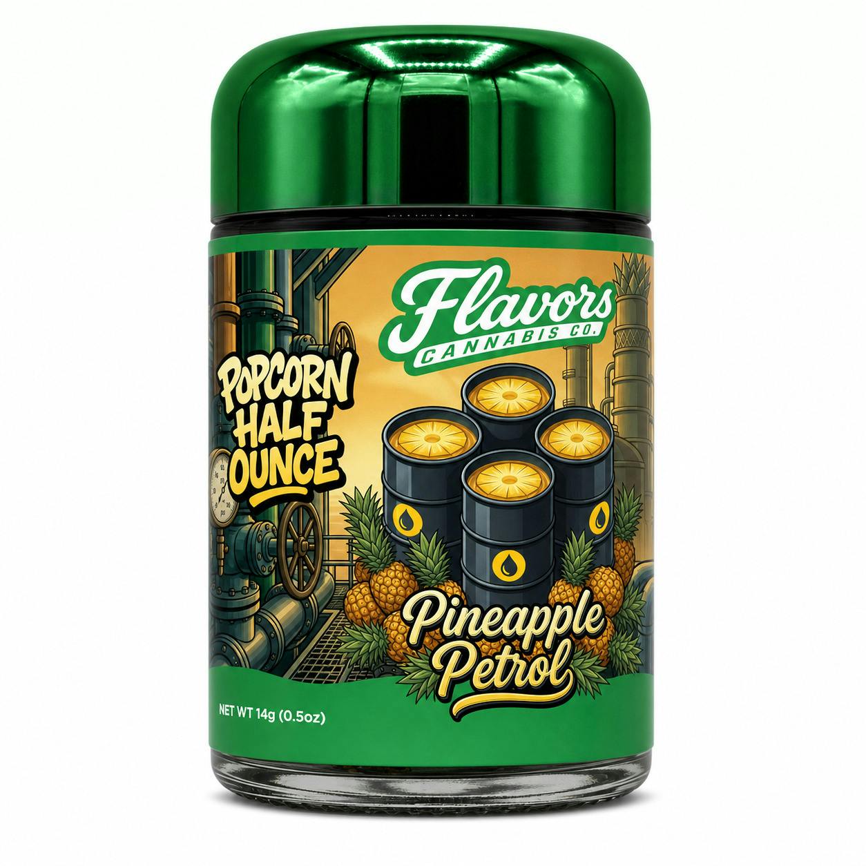 Flavors Cannabis Co - Popcorn Flower - Pineapple Petrol (H) (14.0g)