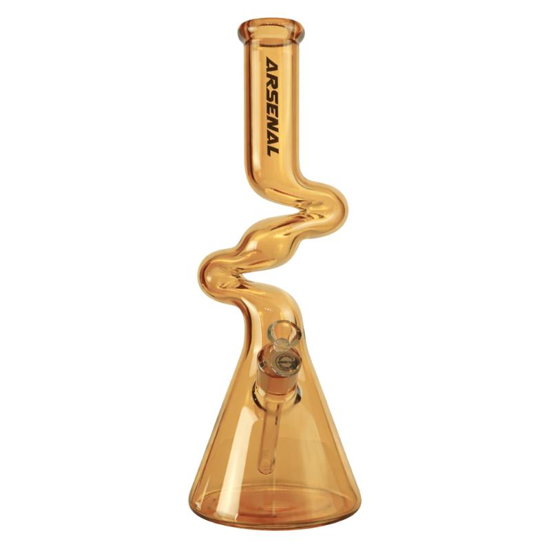 Spiral Twist Glass Zong - 16" - Golden