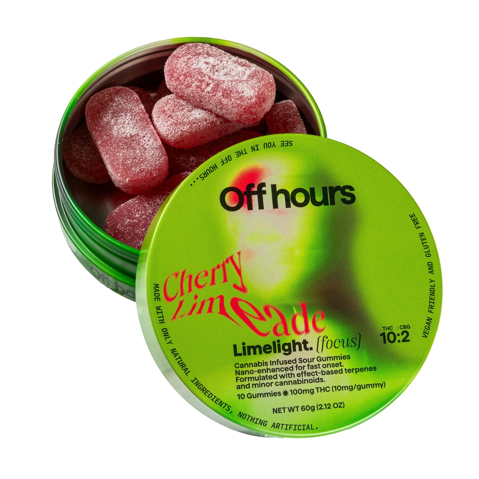 Off Hours | Edibles | Gummies | Limelight | Sativa | Cherry Limeade | 10mg x 10 Pack