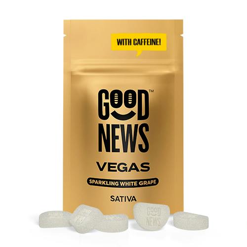 Vegas White Grape Gummies w/Caffeine | Good News |