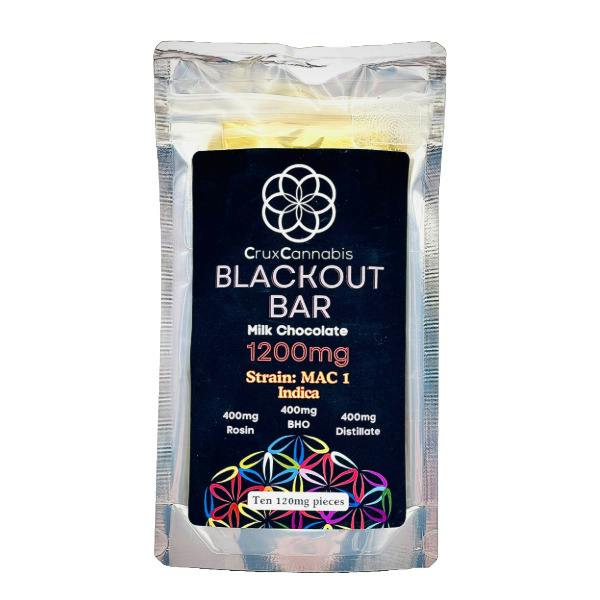 1200mg Crux Blackout Bar - MAC 1 Indica Milk Chocolate