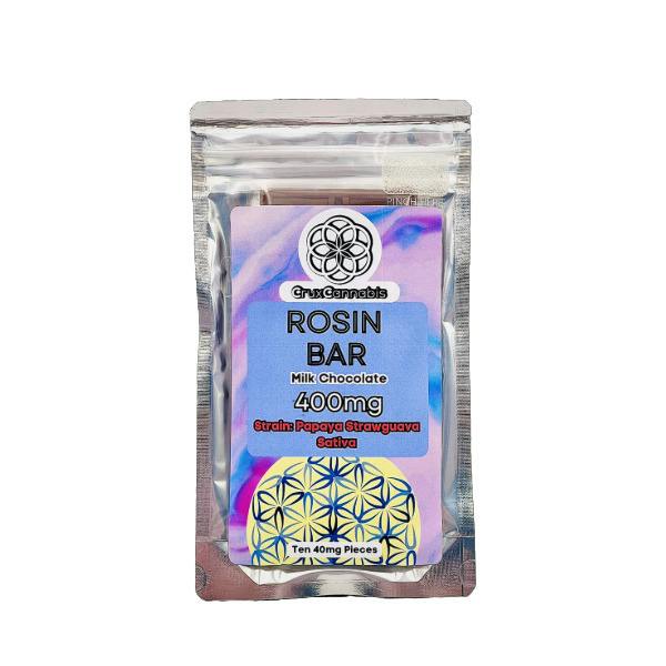 400mg Papaya Strawguava Rosin Bar - Milk Chocolate Sativa