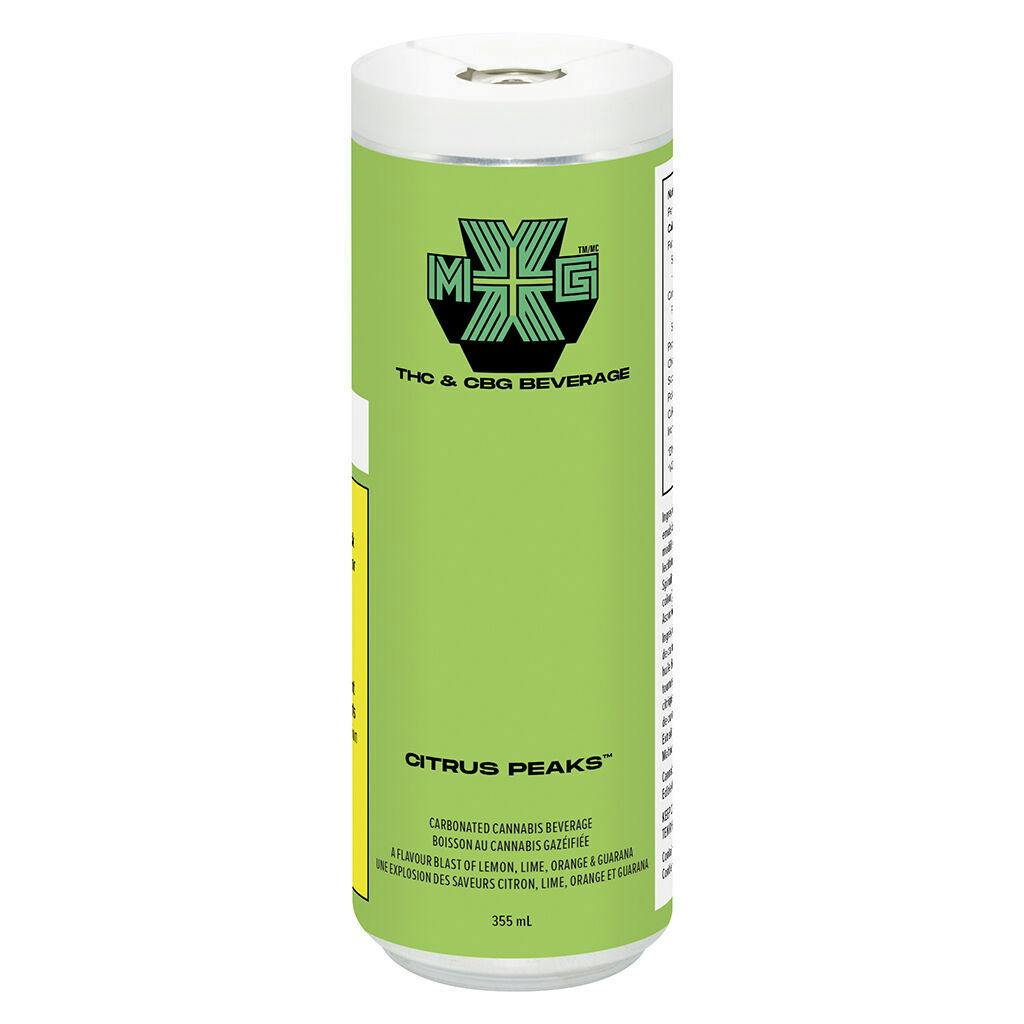 +XMG - Citrus Peaks 10mg THC + 10mg CBG + Guarana - 355ml
