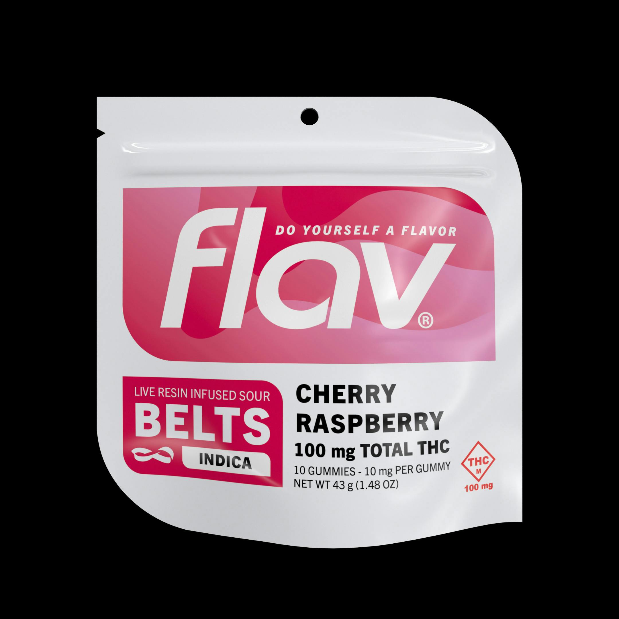 Cherry Raspberry | Live Resin | Sour Belts 100mg (10ct)