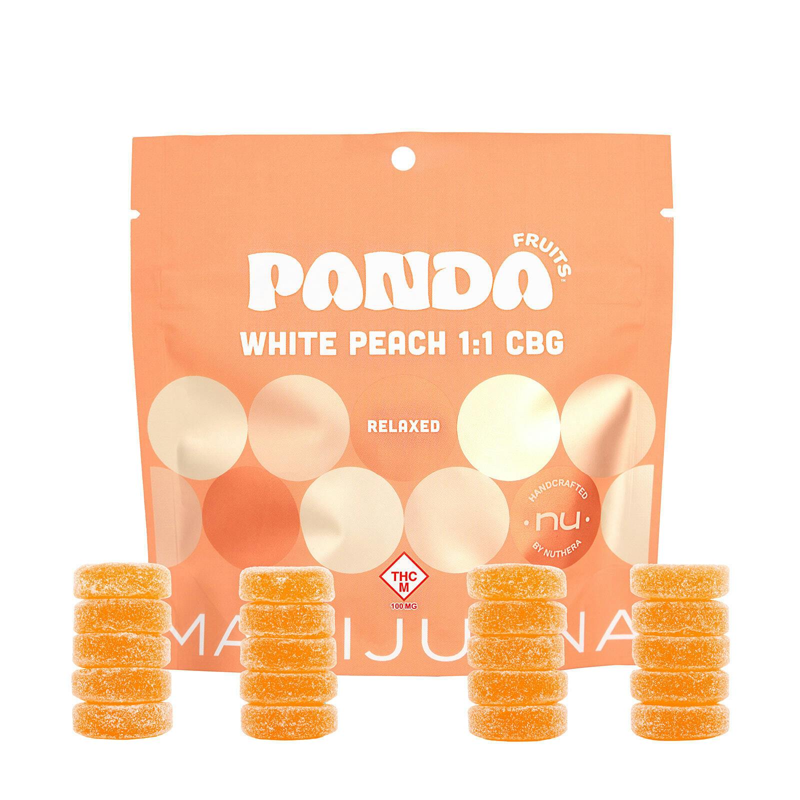 White Peach THC:CBG Gummies (100mg)