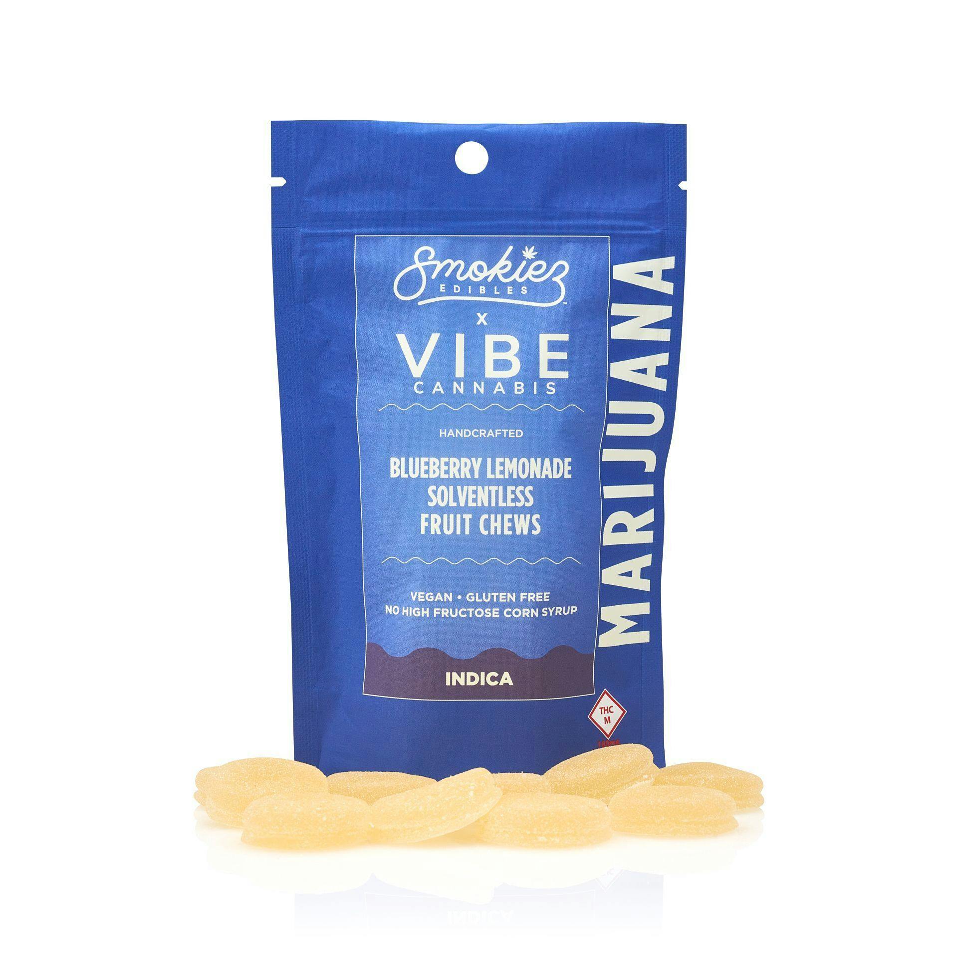 Smokiez x Vibe Cannabis Sweet Blueberry Lemonade Solventless Fruit Chews (100mg)