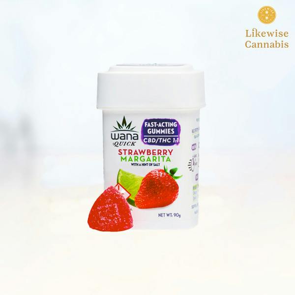 20-PACK 1:1 THC/CBD STRAWBERRY MARGARITA FAST ACTING GUMMIES - WANA