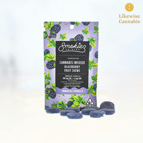 10-PACK 100MG BLACKBERRY INDICA GUMMIES - SMOKIEZ