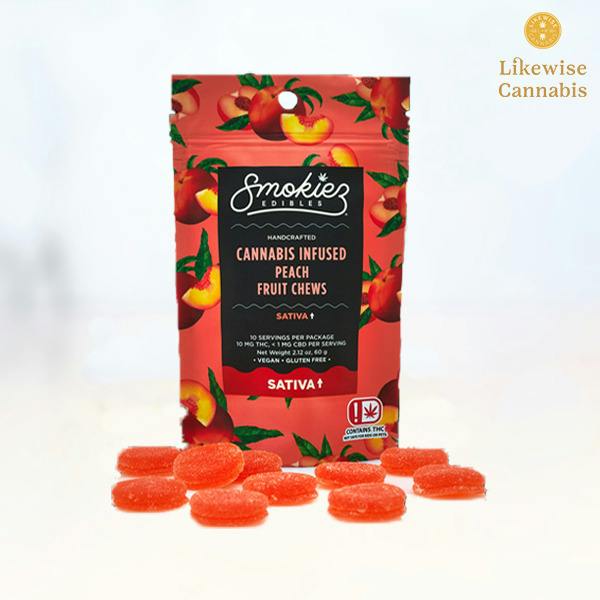 10-PACK 250MG PEACH SATIVA GUMMIES - SMOKIEZ