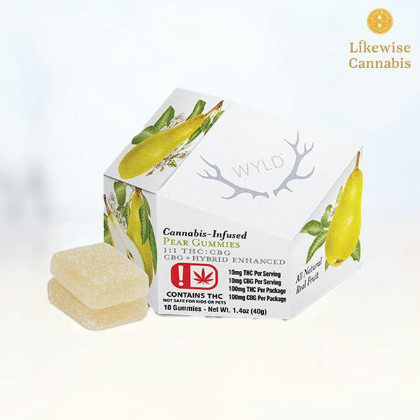 10-PACK 300MG THC 100MG CBG PEAR 1:1 THC/CBG GUMMIES - WYLD