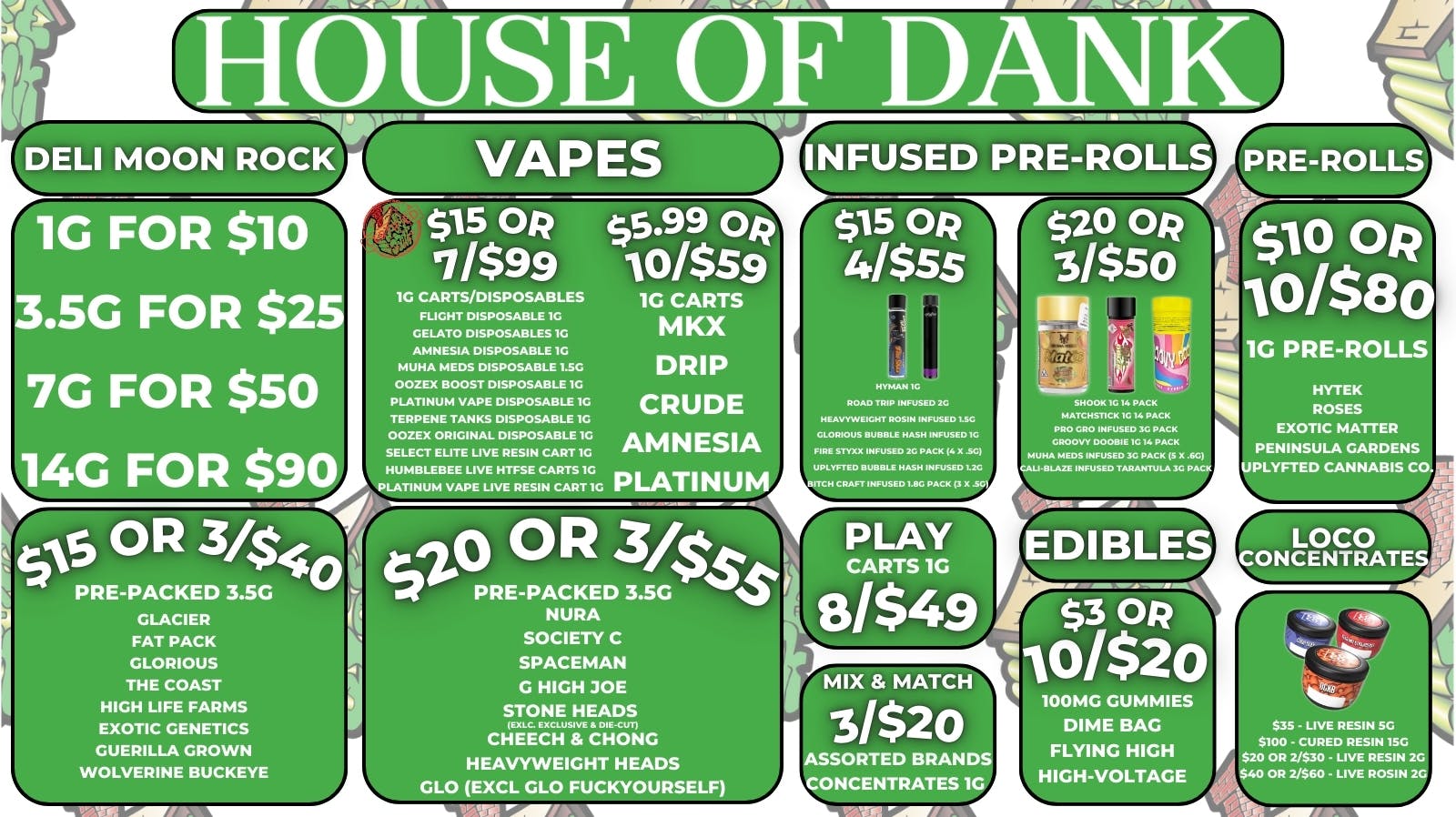 🌕HOME INFUSIONS🌕 at HOUSE OF DANK CENTER LINE REC DELIVERY Weedmaps