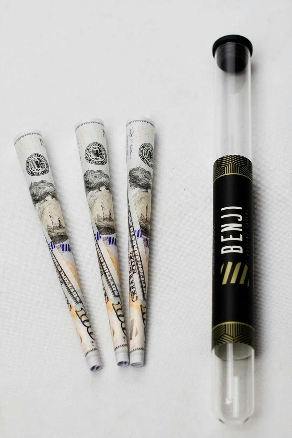 Benji $100 Bill Printed Pre-Rolled Cones