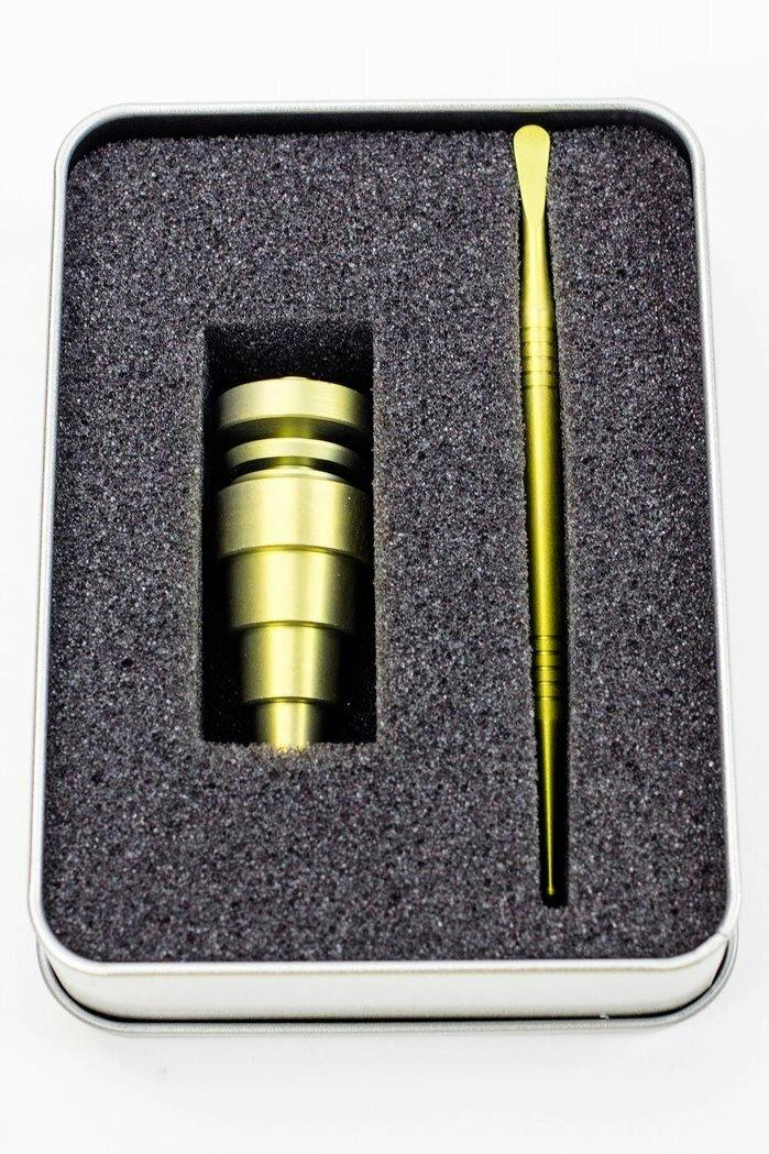Titanium 6 in 1 Domeless Nail and Dabber Set- Green