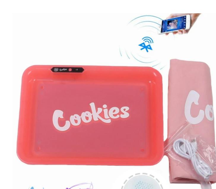 Cookies Bluetooth LED PLastic Rolling Tray.