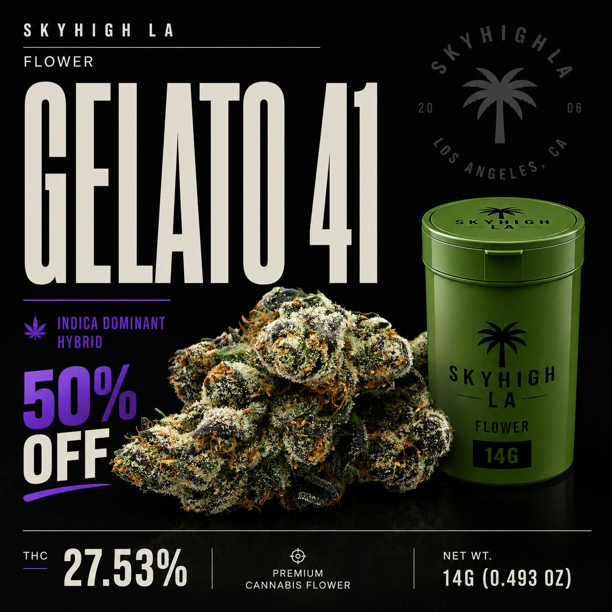 SkyHigh LA Flower | Gelato 41 14g *NO DISCOUNTS*