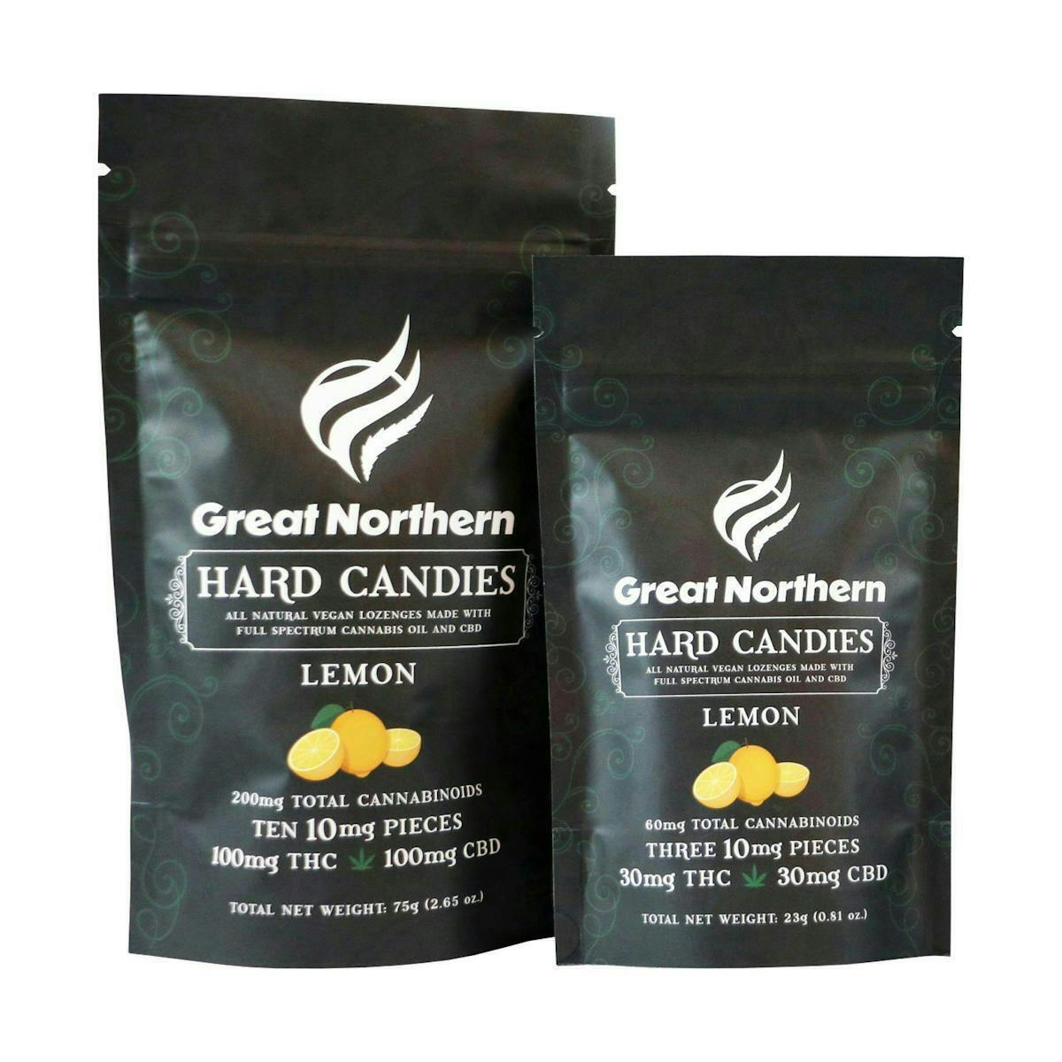 Great Northern Cannabis 30mg Lemon Hard Candies (Sativa) 1:1 THC:CBD