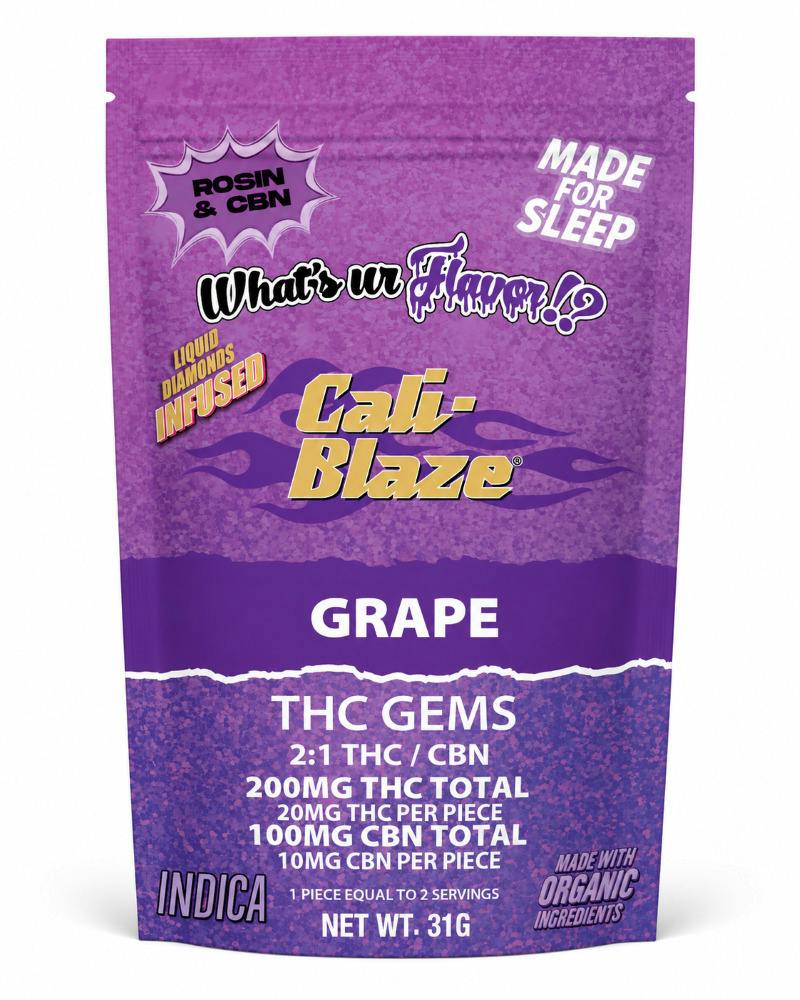 Grape | 2:1 THC:CBN Rosin Gems | 200mg (10pk)