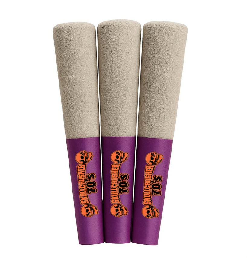 Rad Skullcrusher 70's- Cherry Watermelon Quad Diamond Infused Pre-Roll Sativa 70%- 3x0.45g