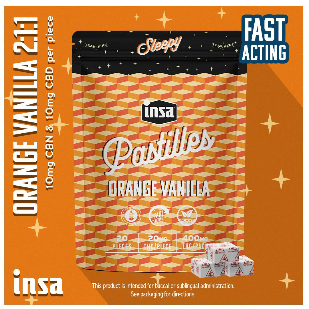 Orange Vanilla Diamond Infused Pastilles [2:1:1 THC:CBD:CBN] 20ct