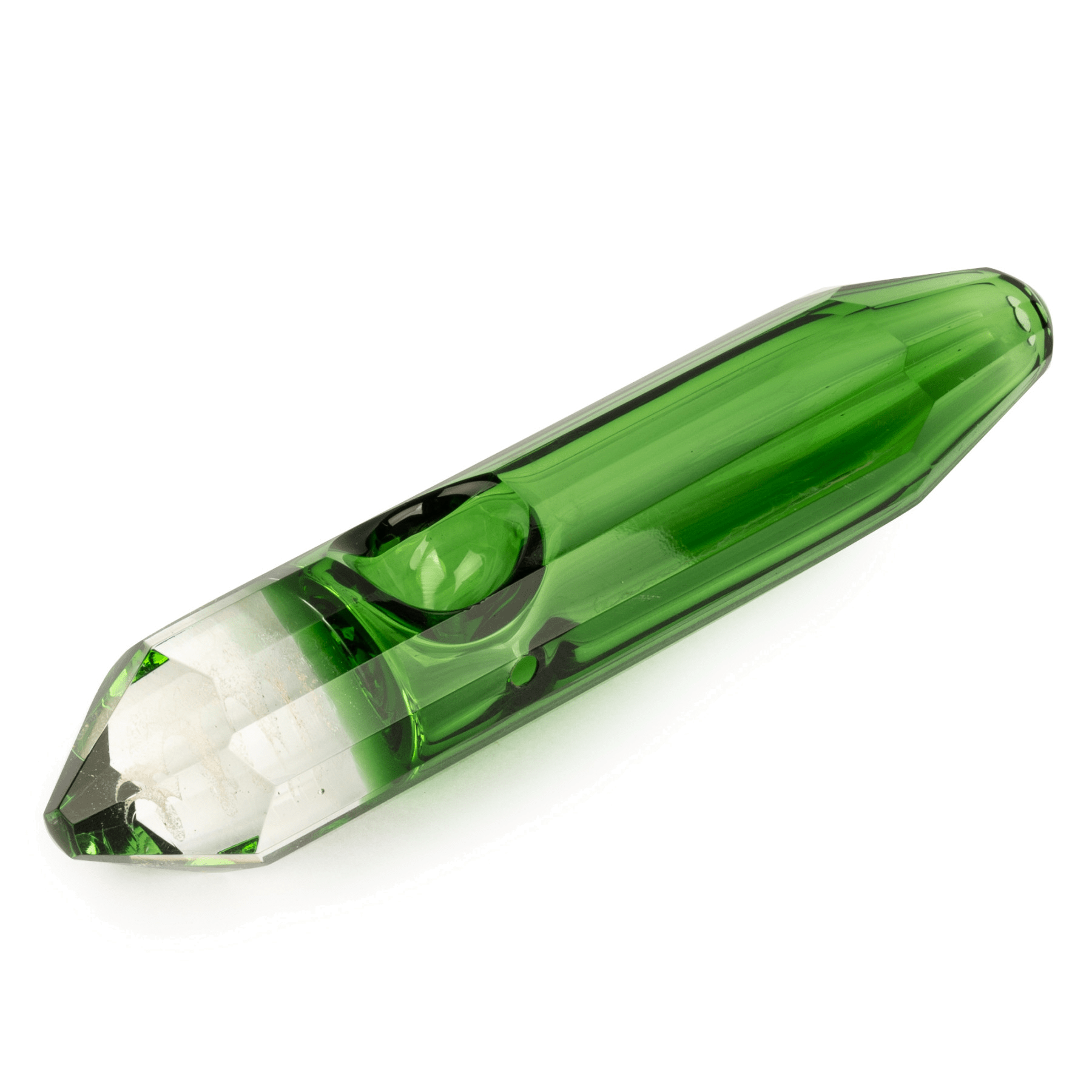 Pipes - 4.5" Crystal Hand Pipe (Green)