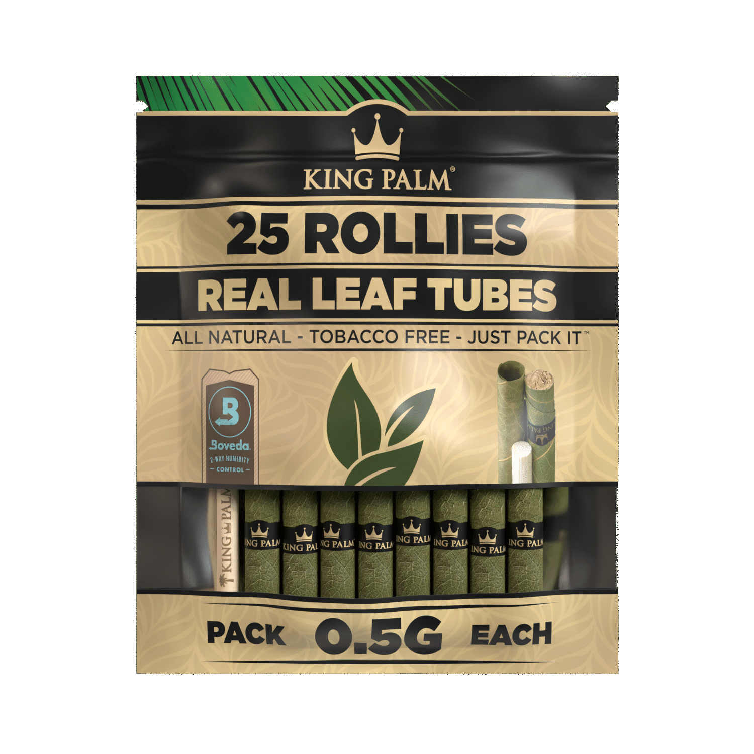 Papers - King Palm Leaf Rolls - holds 0.5-gram each (25-pack)
